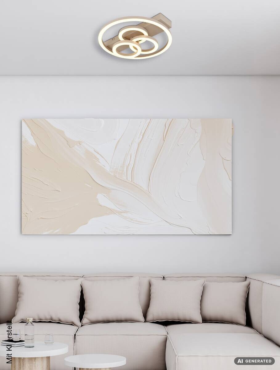 GLOBO LED-Deckenleuchte sand Metall Kunststoff B/H/L: ca. 33x8,8x35 cm 1 Brennstellen