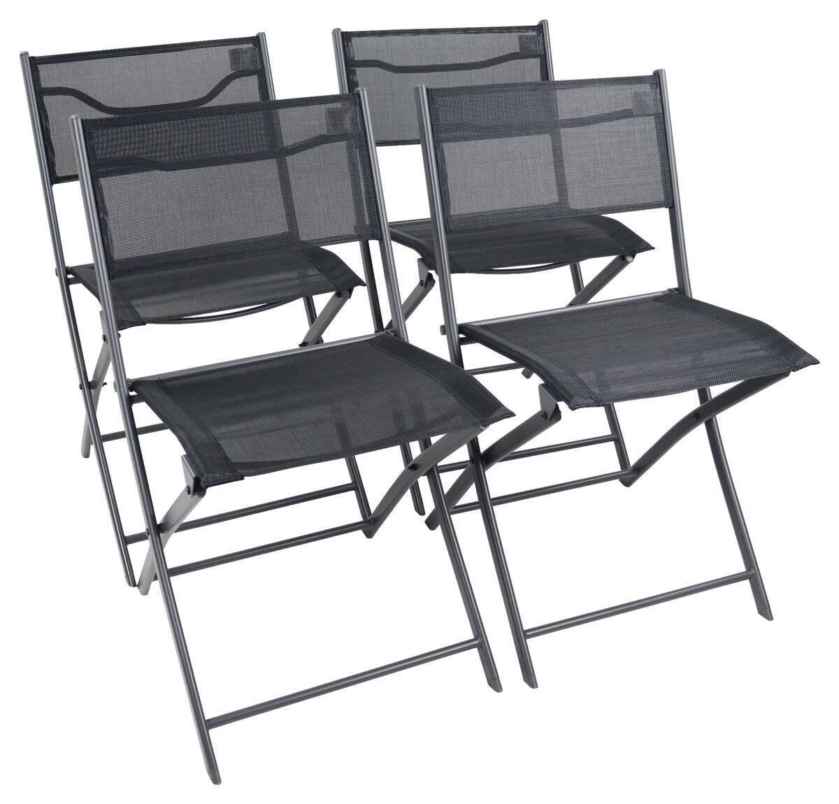VCM Gartenstuhl 4er Set Sumila schwarz Metall B/H/L: ca. 45x79x46 cm