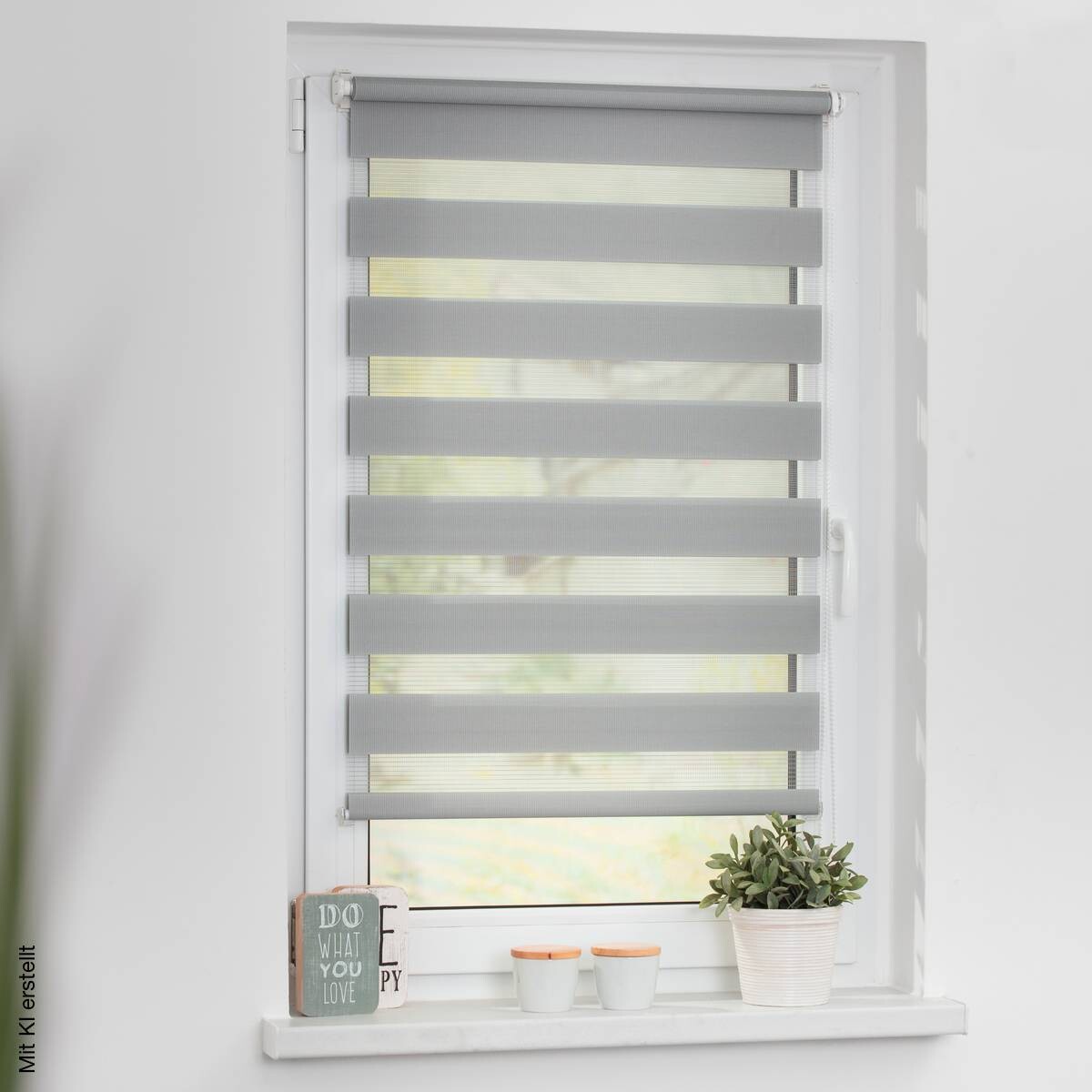 LICHTBLICK Doppelrollo Duo grau B/L: ca. 45x150 cm
