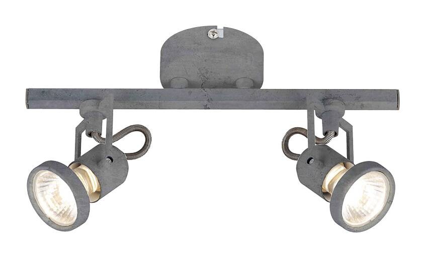 SPOT Light Spotbalken Concreto Beton Metall B/H/T: ca. 28x15x8 cm GU10 2 Brennstellen