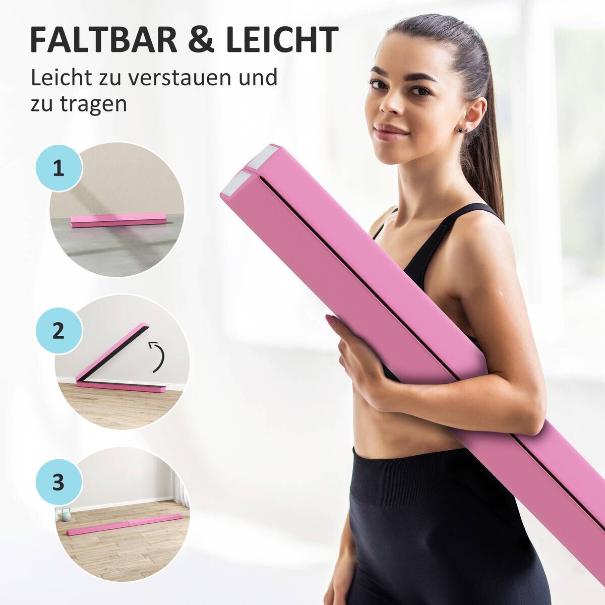 SPORTNOW Schwebebalken rot Kunststoff B/H/L: ca. 15x6,5x236 cm