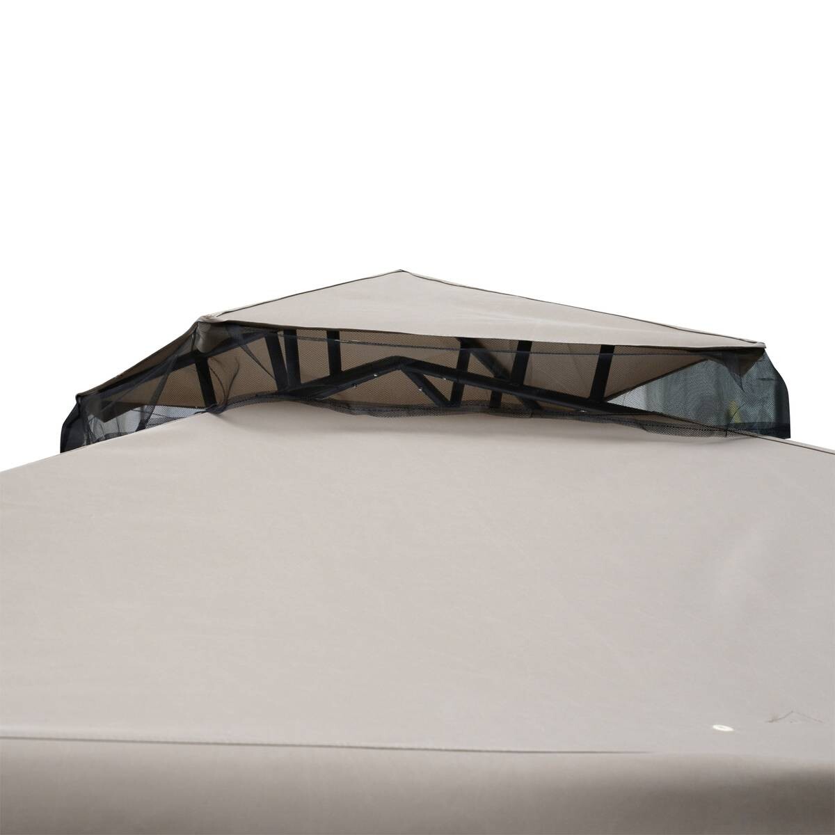 Outsunny Gartenpavillon beige Metall B/H/L: ca. 295x263x295 cm