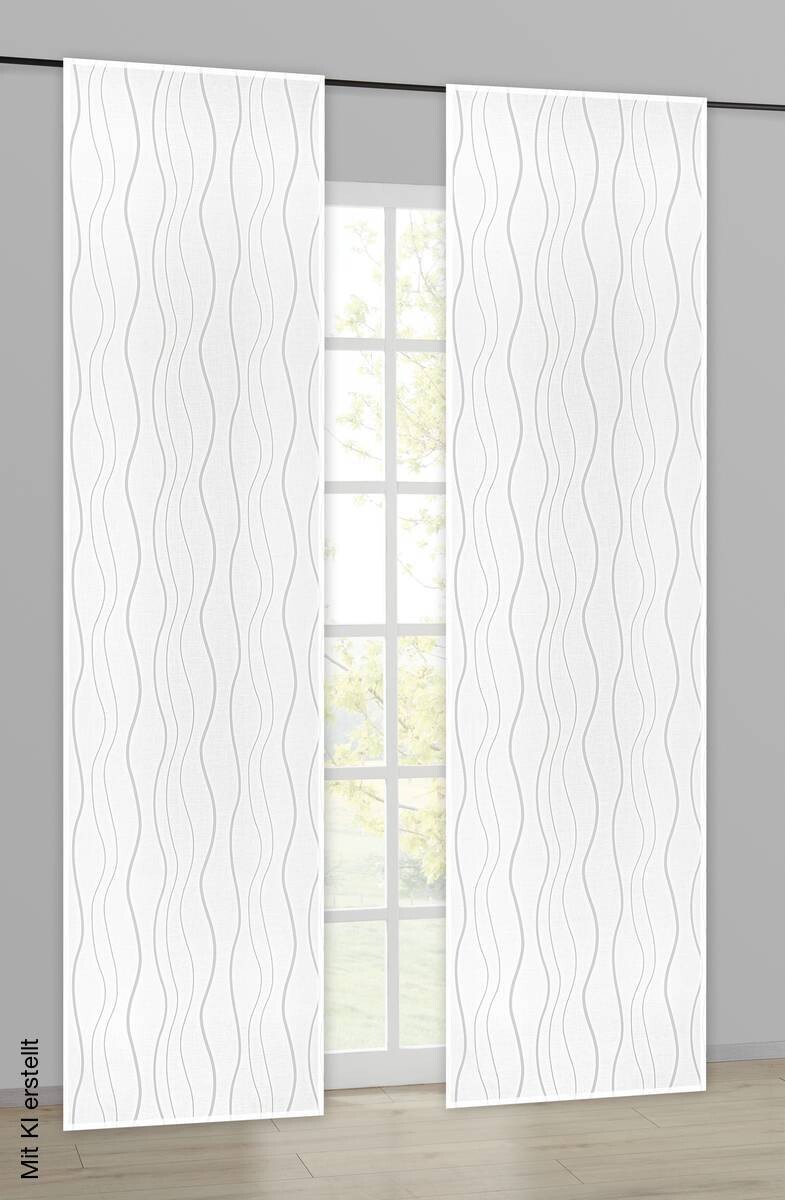 Schiebevorhang New Wave weiß silber 100% Polyester B/L: ca. 60x245 cm