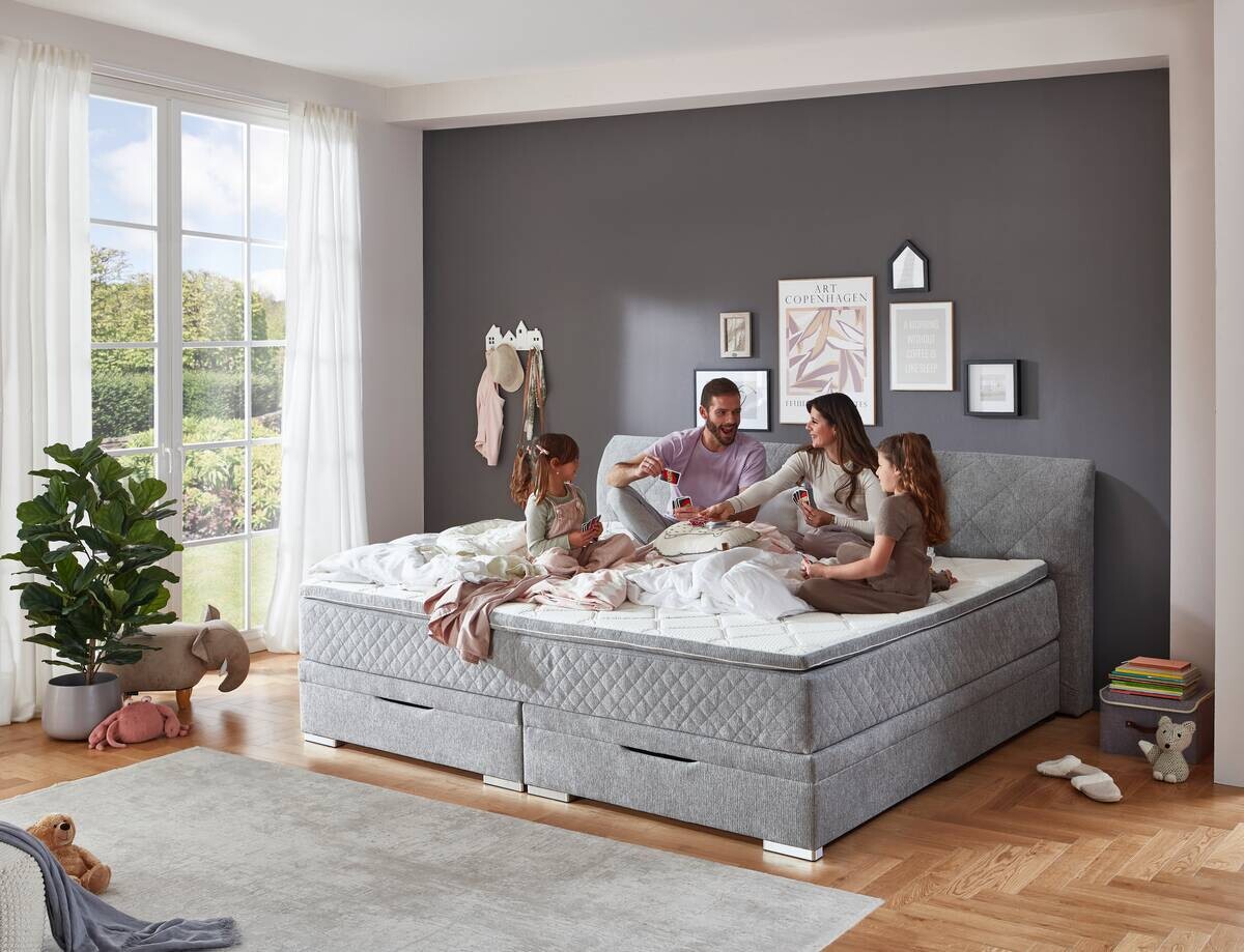 Familienboxbett Korfu silber Liegefläche B/L: ca. 240x200 cm