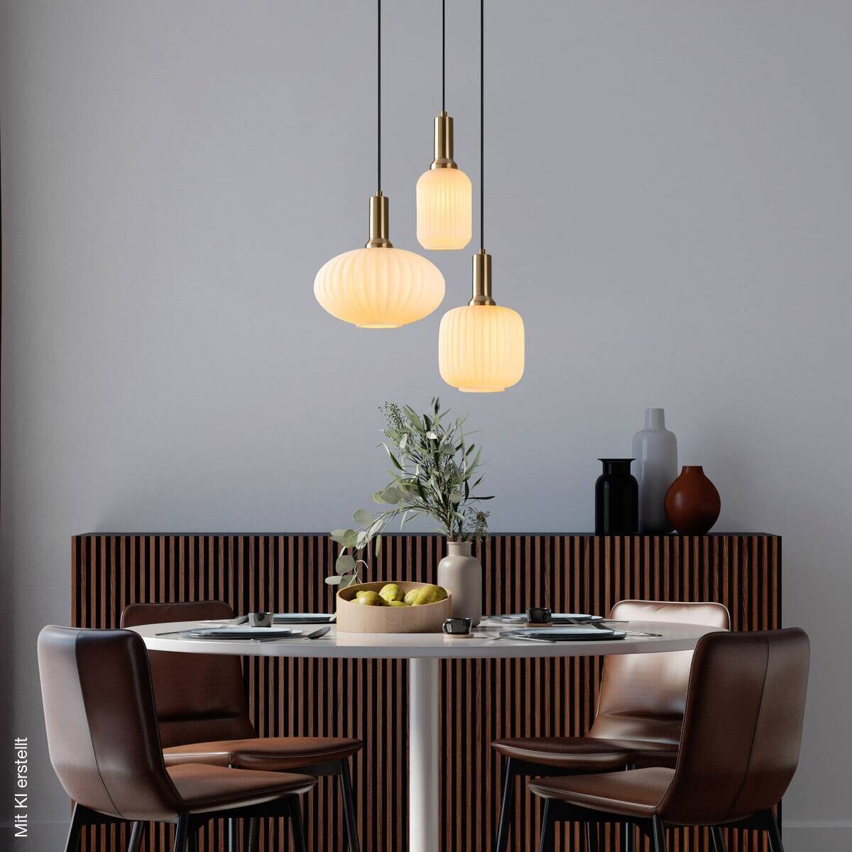 Opviq Pendelleuchte Asker-15201 gold Glas Metall B/H/T/L/D: ca. 55x130x55x55x55 cm E27 3 Brennstellen