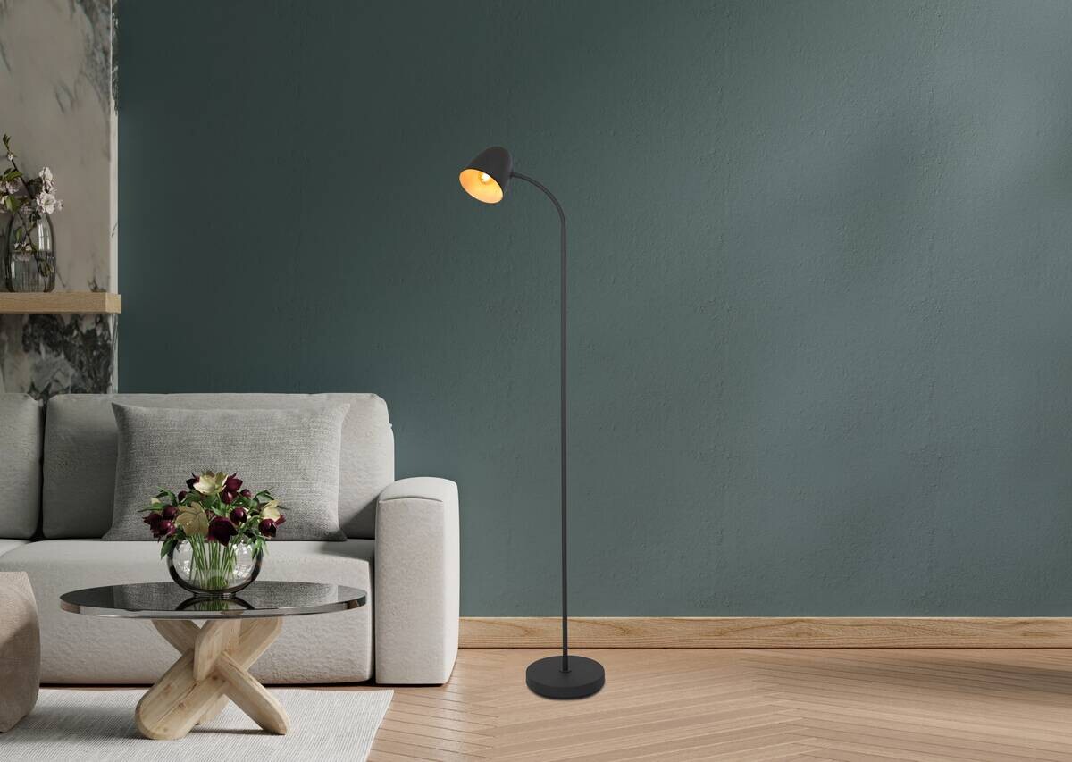 Nowa Stehleuchte 40870108 schwarz Metall B/H/T: ca. 37x140x20 cm E14 1 Brennstellen