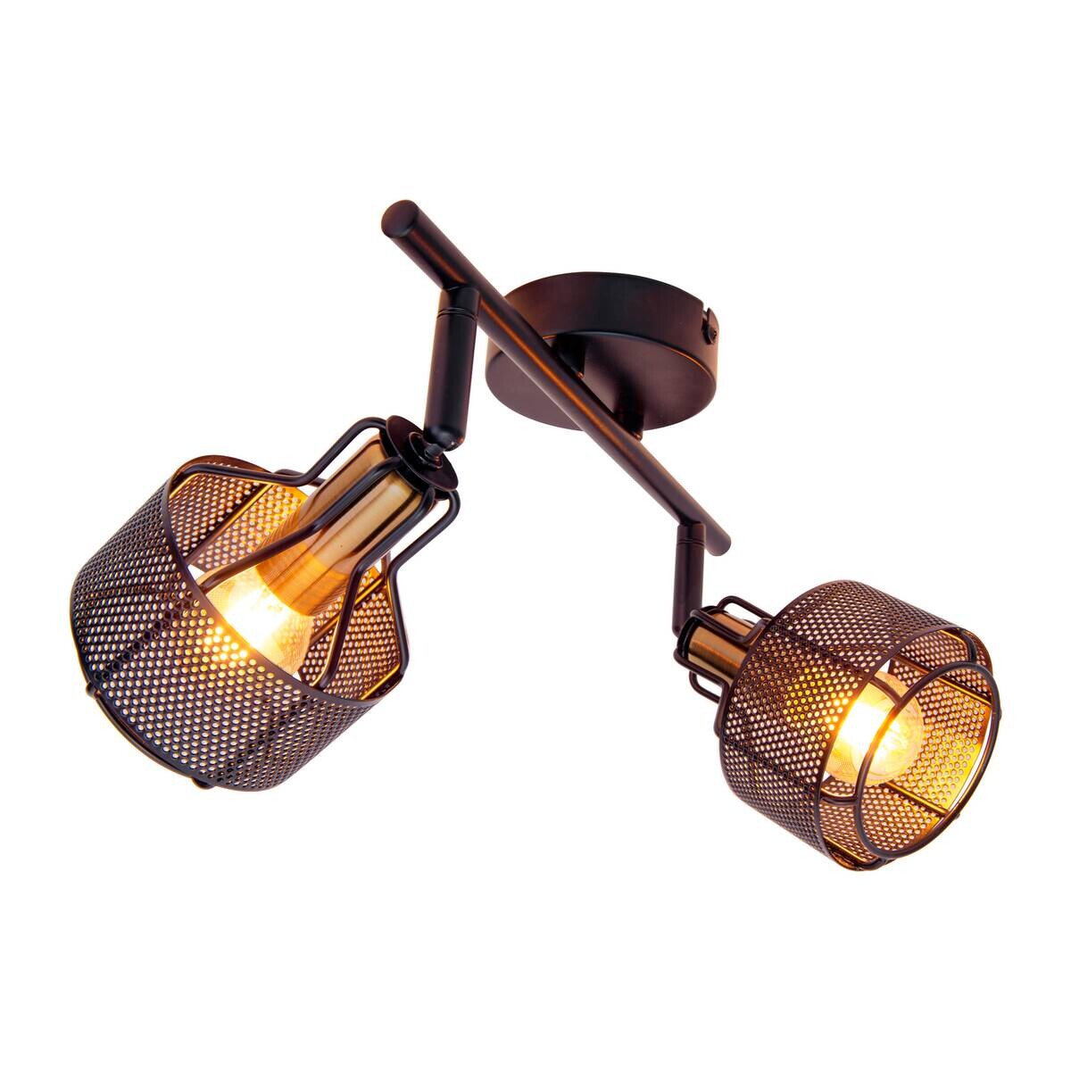 Näve Leuchten Spotleuchte 1387422 schwarz Metall B/H/T: ca. 18,5x15x32 cm E14 2 Brennstellen