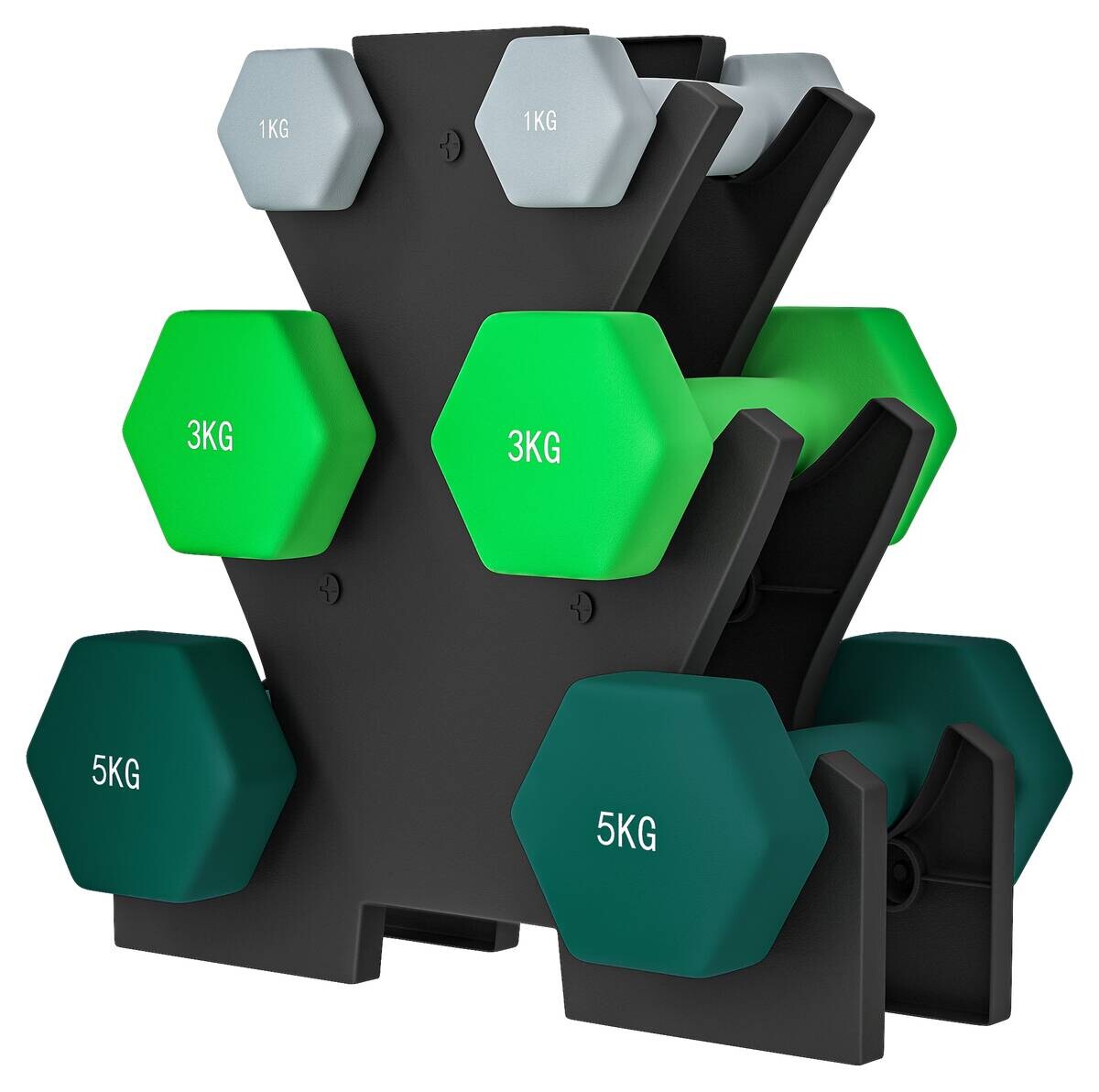 SPORTNOW Hantelset mehrfarbig Metall B/H/L: ca. 10x34x34 cm