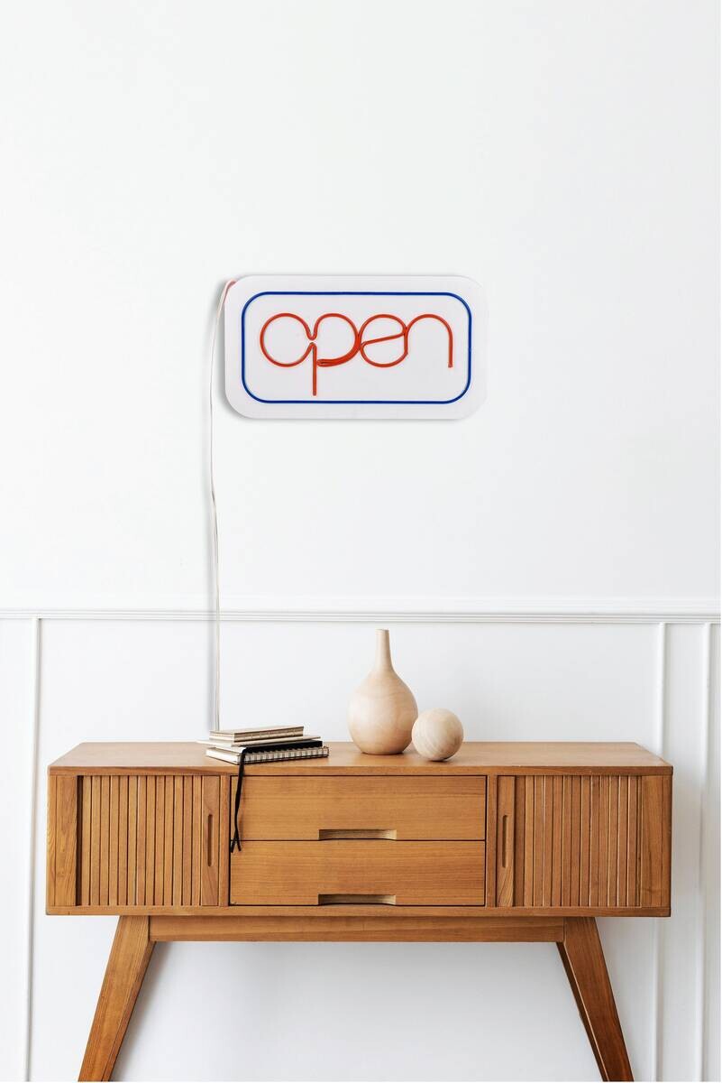 Opviq LED-Wandleuchte rot blau PVC B/H/T/L: ca. 40x22x2x40 cm