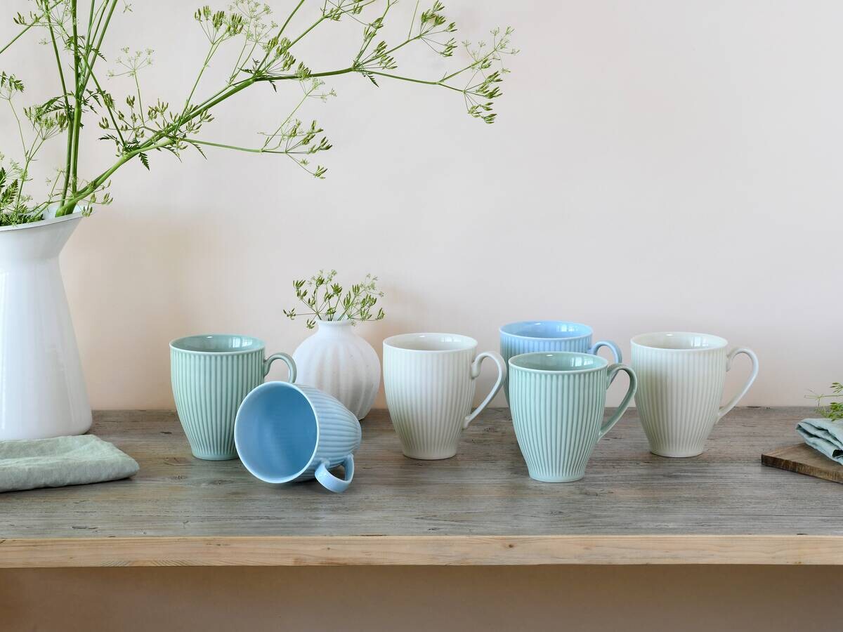 CreaTable Kaffeebecher Valencia bunt Porzellan 6 tlg.