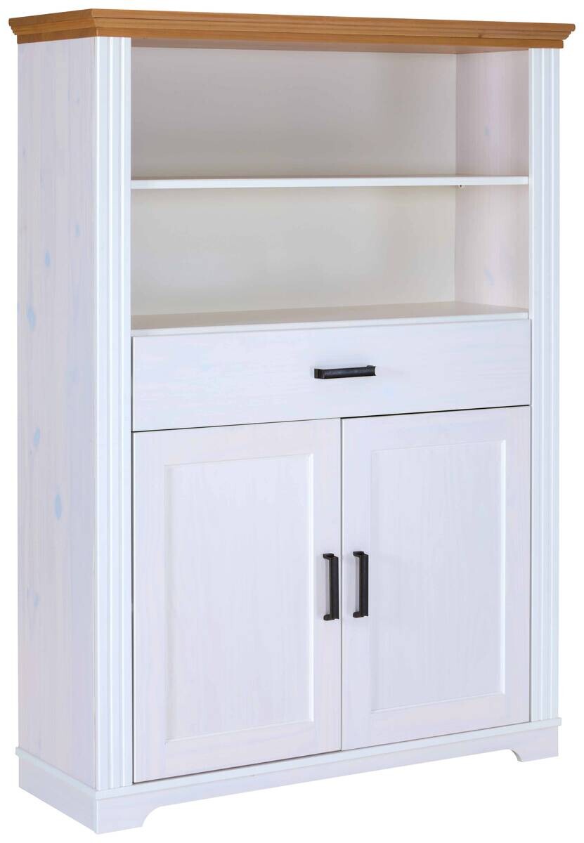 Vitrine Maluno weiß lackiert Holz B/H/L: ca. 41x163x117,2 cm