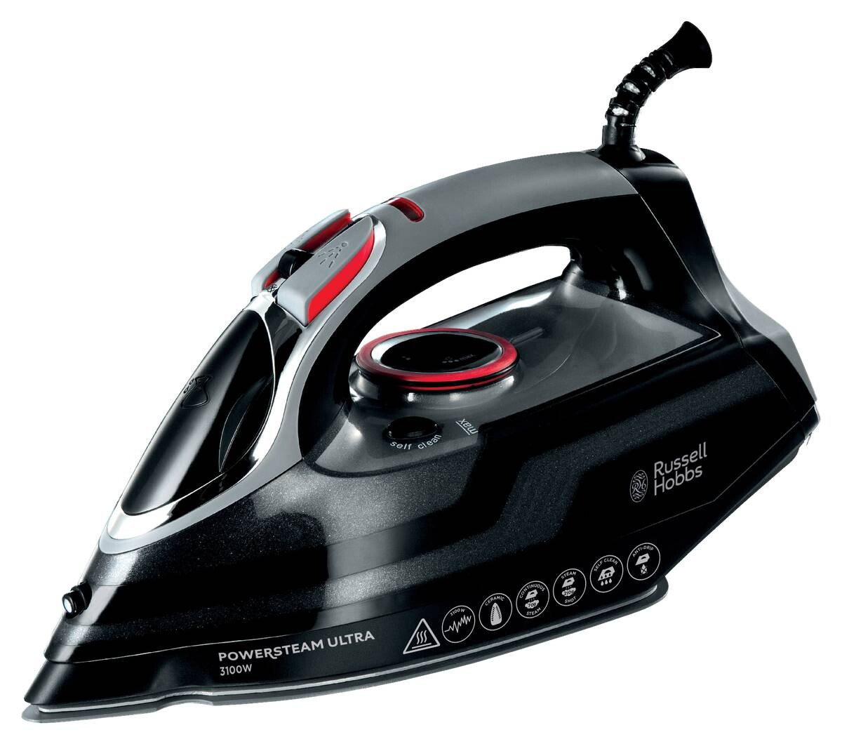Russell Hobbs Dampfbügelautomat 20630-56 schwarz rot silber B/H/L: ca. 15x17,5x33 cm