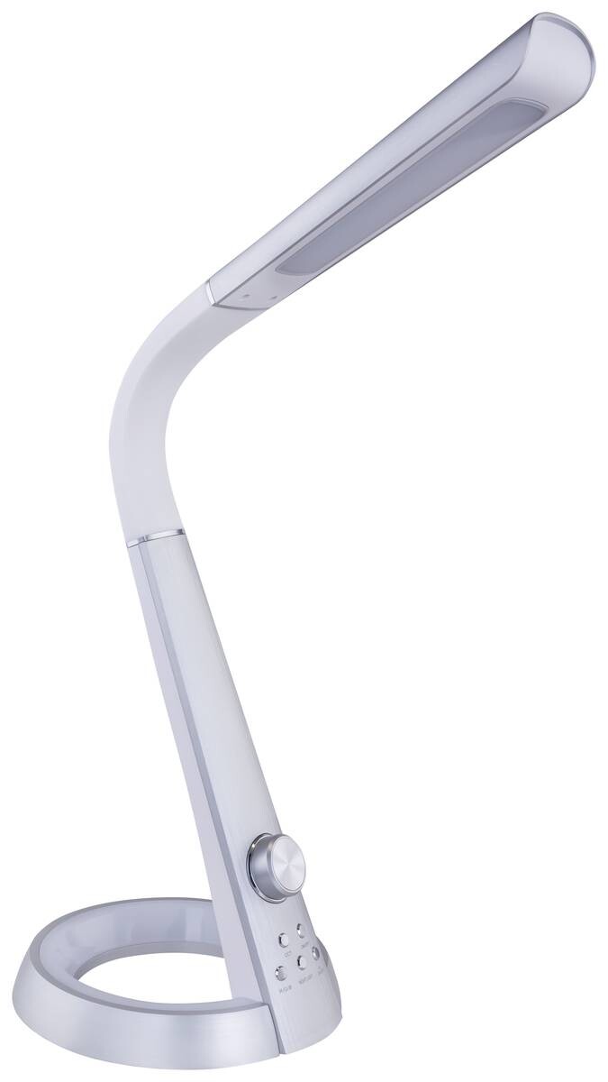 GLOBO Tischleuchte 58376S silber weiß Kunststoff Metall B/H/T: ca. 34x64x18 cm 1 Brennstellen