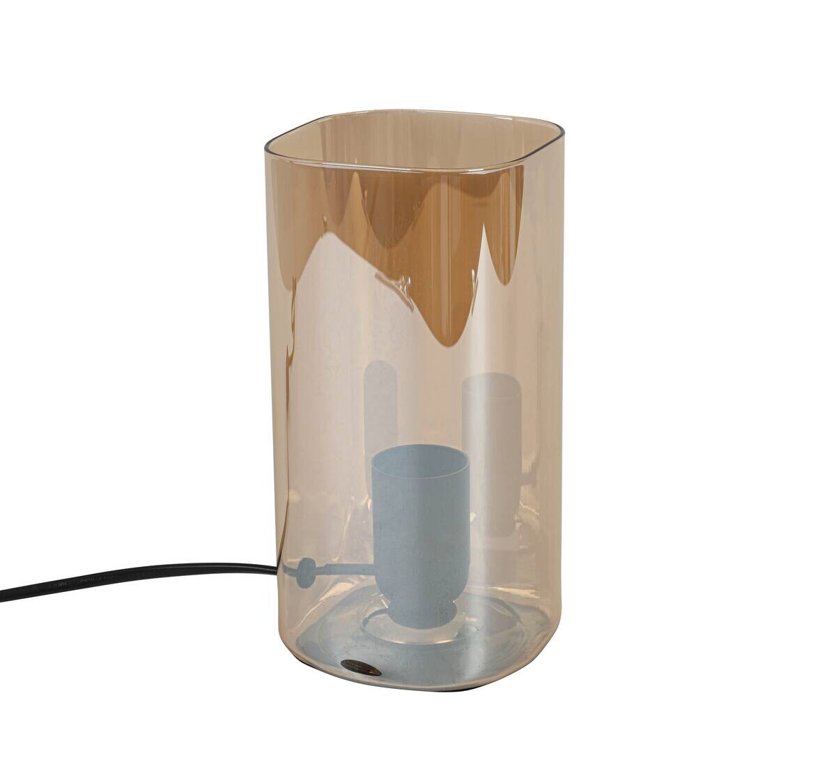 Nolo Tischleuchte Paige amber Glas B/H/L: ca. 9,5x20x9,5 cm E27 1 Brennstellen