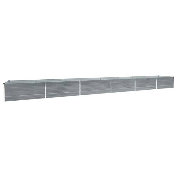 Garten-Hochbeet grau Stahl B/H/L: ca. 80x45x600 cm