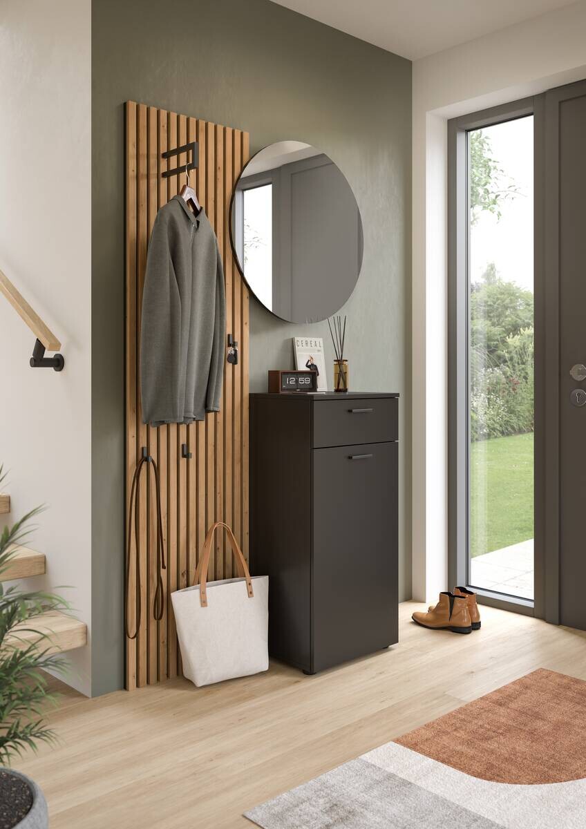 Garderobe Delton Basalt Eiche Artisan Nachbildung B/H/T: ca. 96x192x37 cm