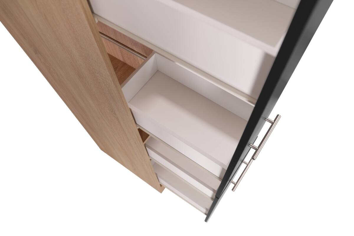 Apothekerschrank Merle schwarz B/H/T: ca. 30x200x60 cm