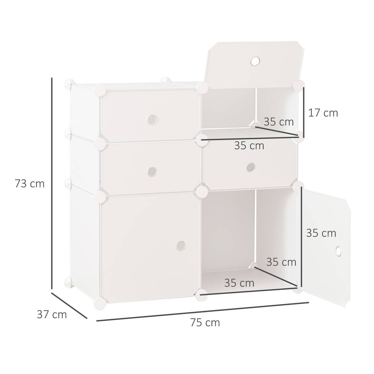 HOMCOM Schuhregal weiß Metall B/H/L: ca. 37x75x73 cm
