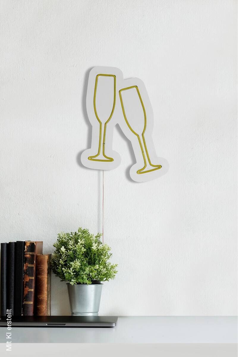 Opviq LED-Wandleuchte gelb PVC B/H/T/L: ca. 26x35x2x26 cm