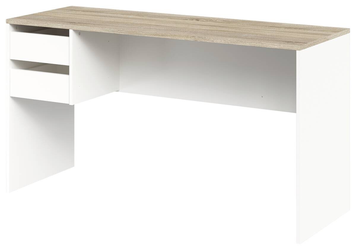 Schreibtisch Eiche Sonoma Nachbildung weiß B/H/T: ca. 138x75x50 cm