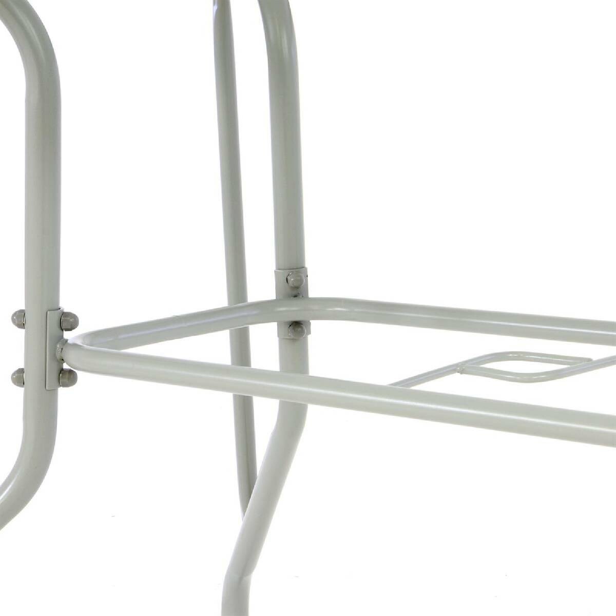 VCM Bistrotisch silber Metall B/H/L: ca. 60x72x110 cm