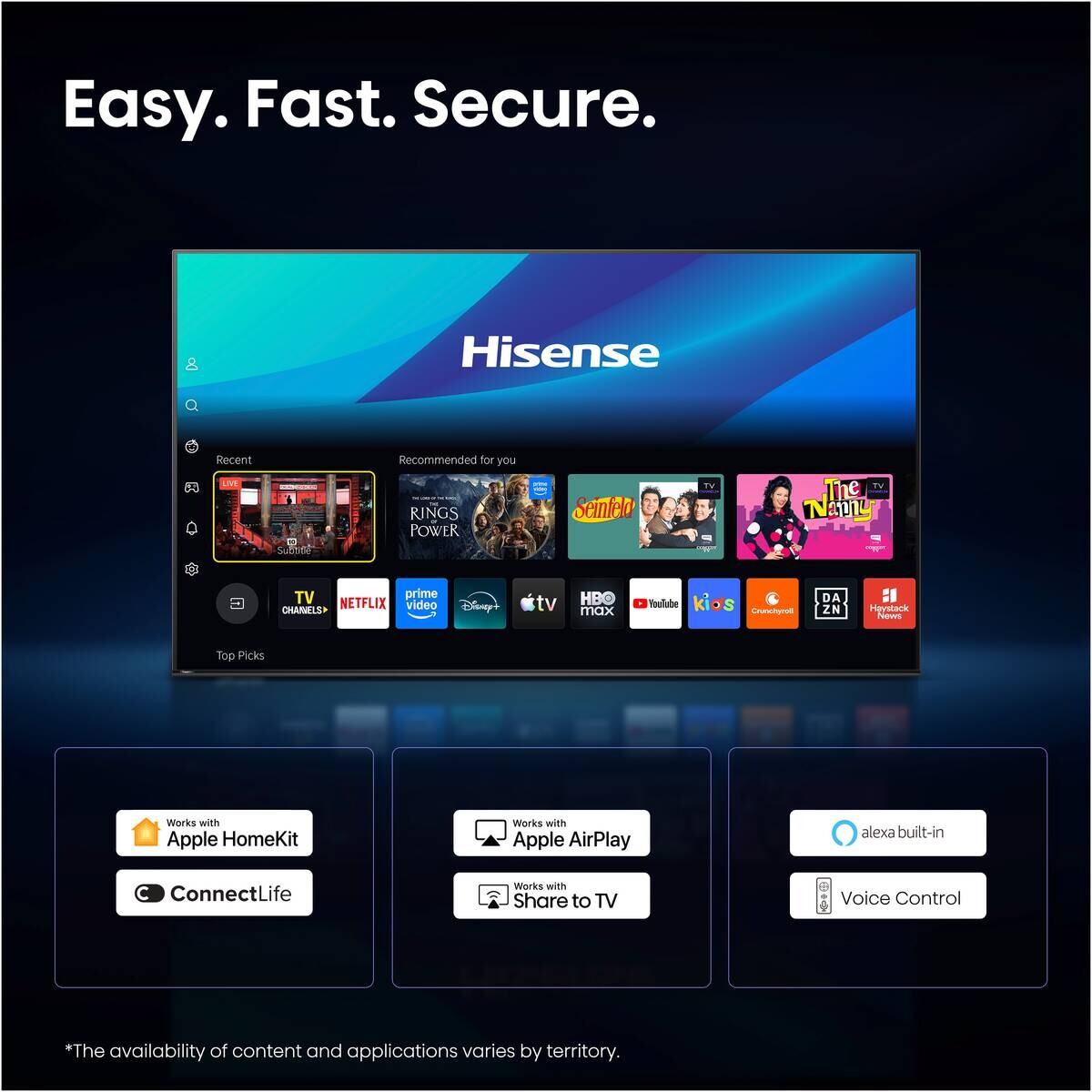 Hisense Mini-LED-Fernseher 55U7SE B/H: ca. 123x77 cm