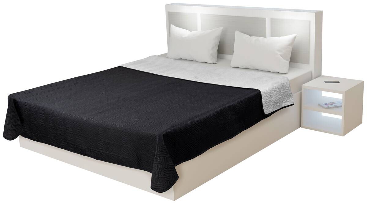 Tagesdecke anthrazit Polyester B/L: ca. 160x220 cm | anthrazit, silber | 160,00/220,00 cm