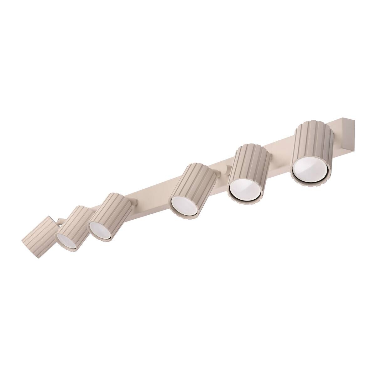 Lamkur Strahler Prisma beige Stahl B/H/L: ca. 6,5x16,5x117 cm 6 Brennstellen