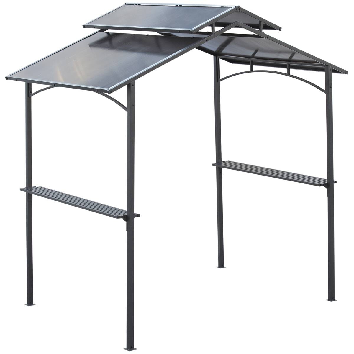 Outsunny Grillpavillon mit Flammschutzdach braun Stahl B/H/L: ca. 150x250x240 cm