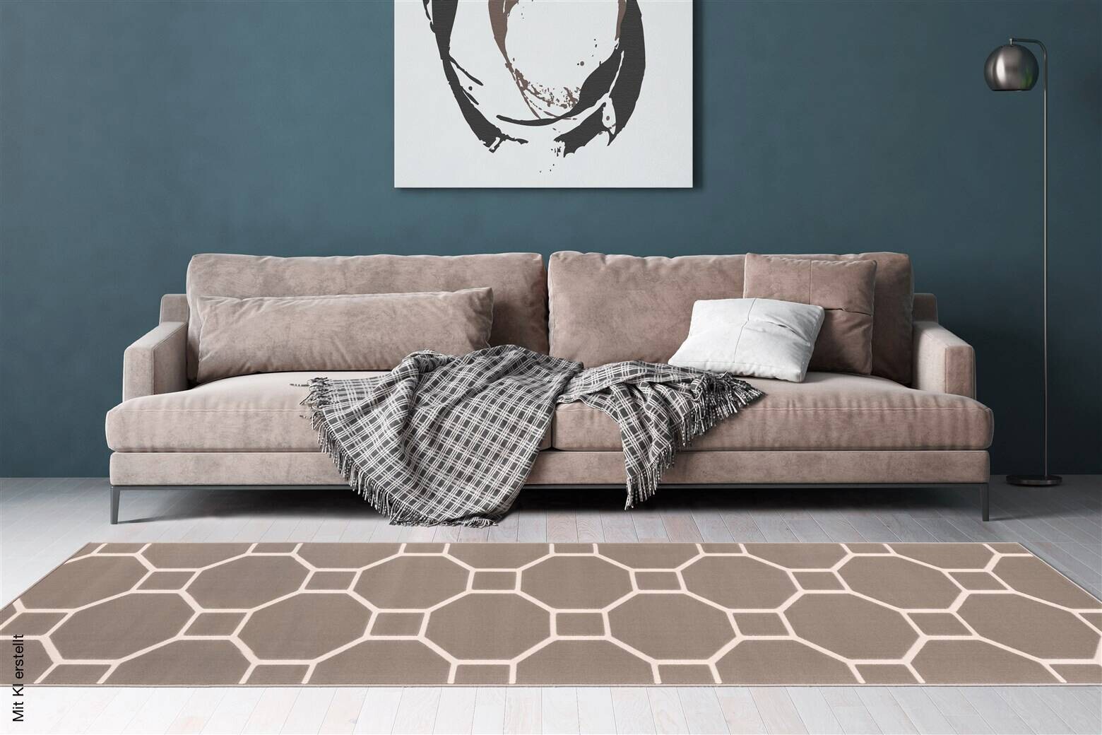 Kayoom Kurzflorteppich Lina 125 taupe B/L: ca. 80x300 cm