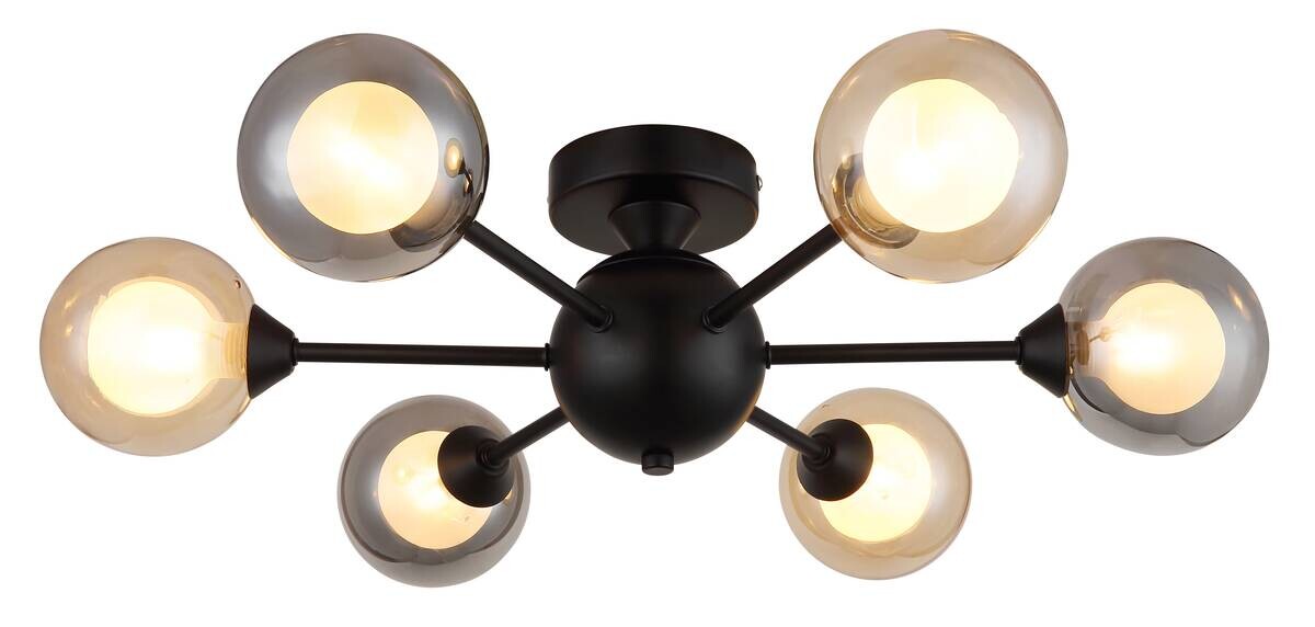 GLOBO Deckenventilator schwarz Rauch Metall B/H/L: ca. 45x21x45 cm