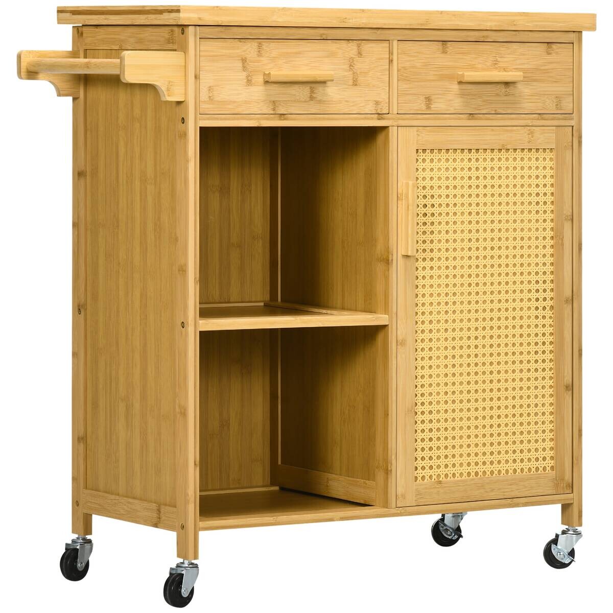 HOMCOM Küchenwagen natur Edelstahl B/H/L: ca. 36x84x85 cm