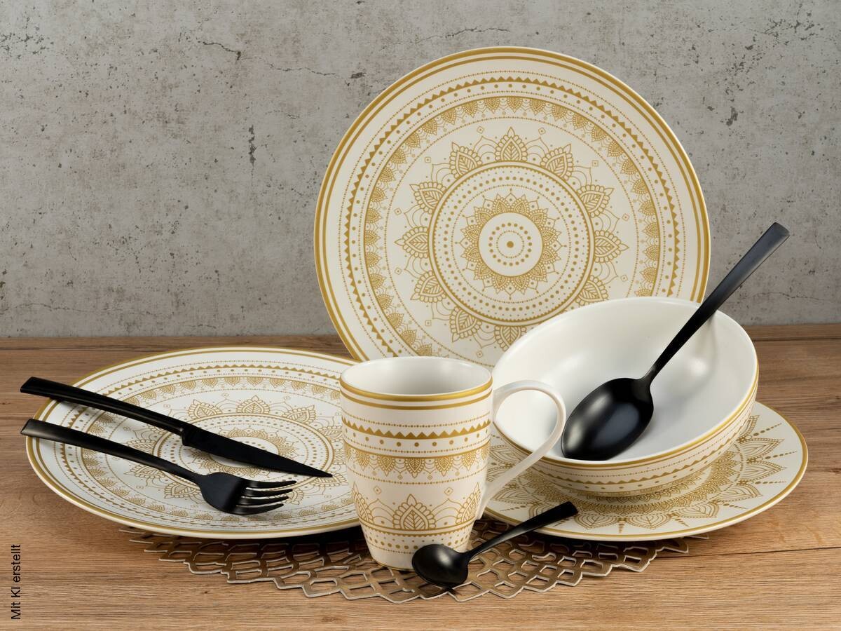 CreaTable Kombiservice Mandala weiß Keramik