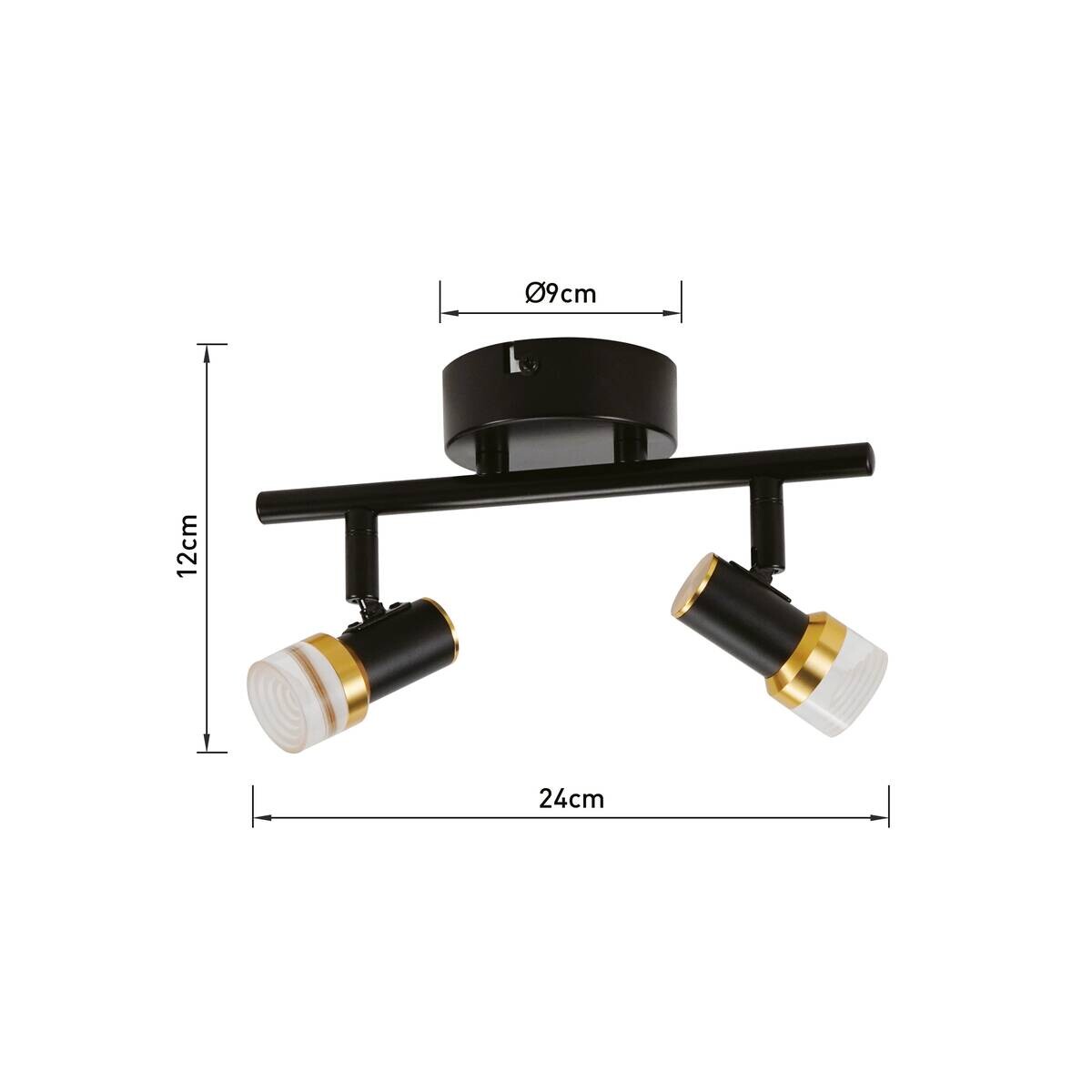 POCOline LED-Spot Giulia schwarz Kupfer B/H/L: ca. 12x8x24 cm 2 Brennstellen