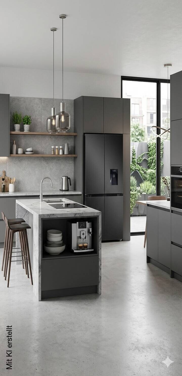 POCOline Multi-Door MD183-432EWDDNF dark Inox B/H/T: ca. 84x183x64 cm