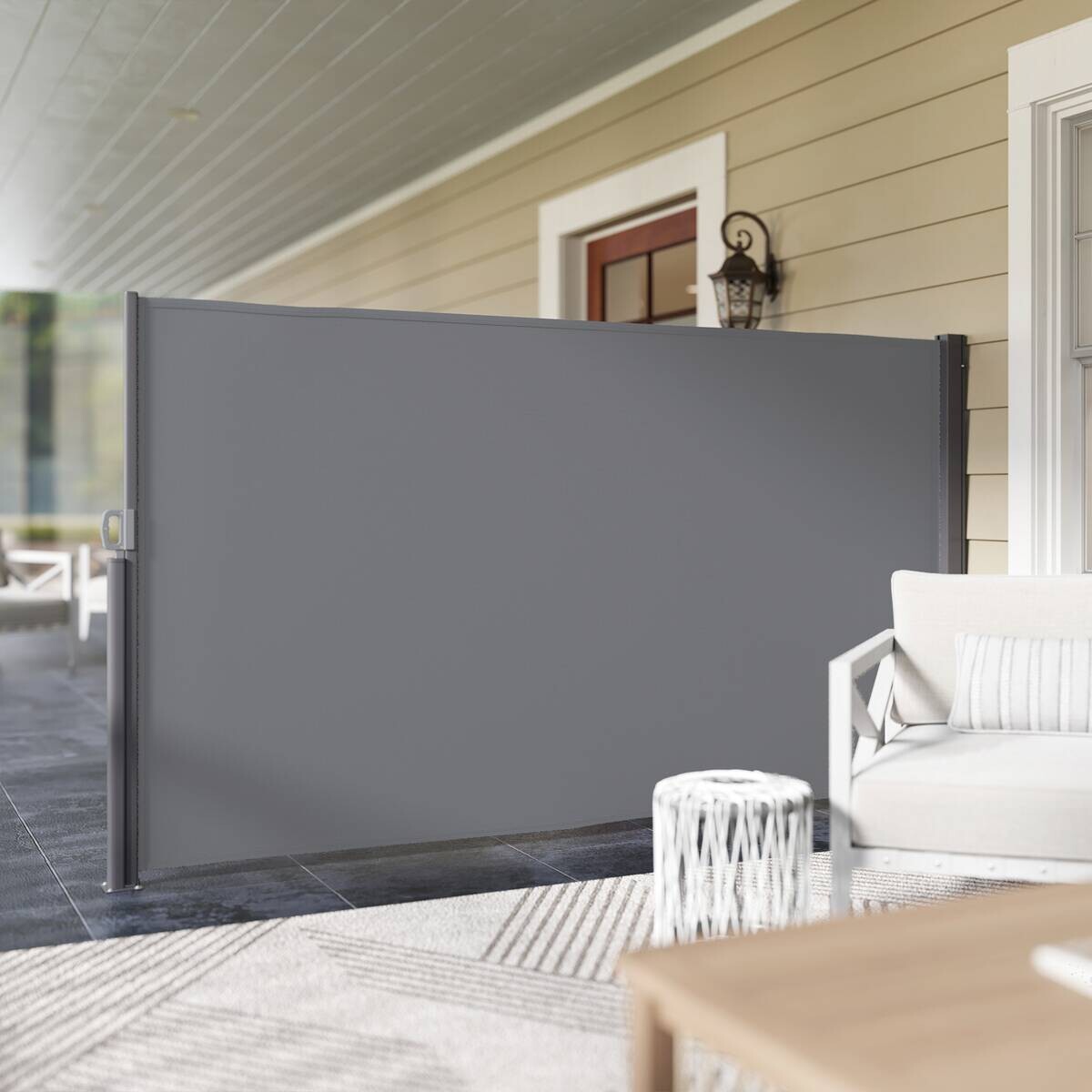 Outsunny Seitenmarkise dunkelgrau Aluminium B/H/L: ca. 1x180x300 cm