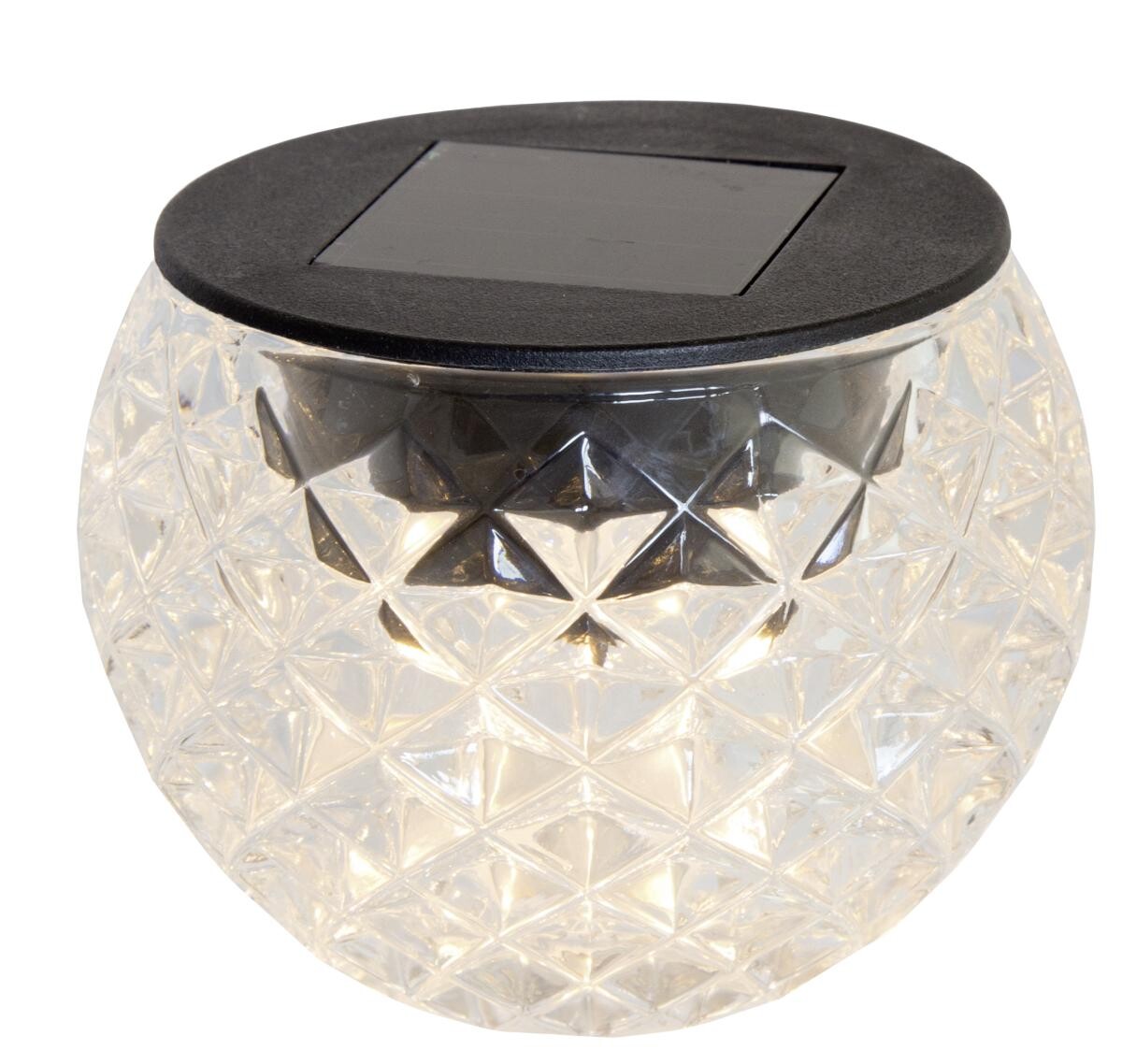 Solarleuchte 33584-12 schwarz klar Kunststoff Glas H/D: ca. 6x8 cm