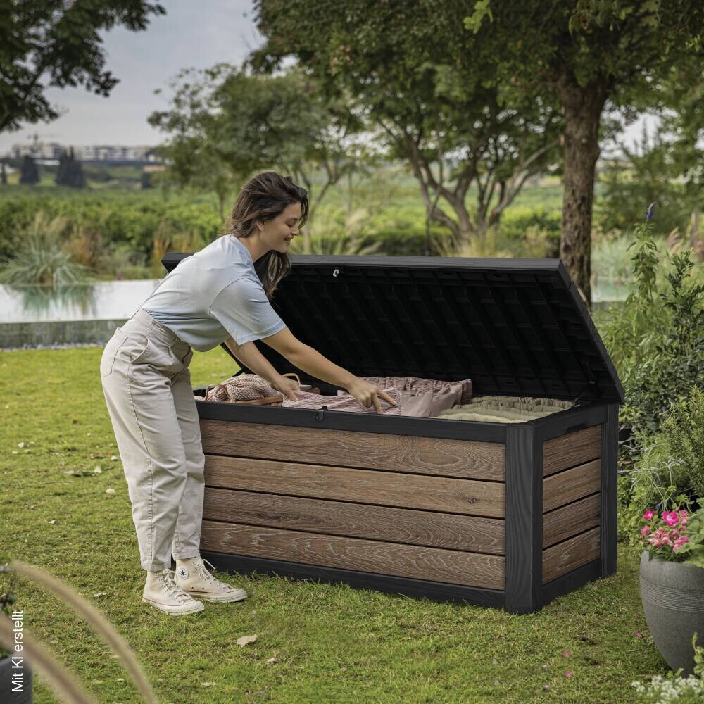 Keter Kissenbox Holzoptik Kunststoff B/H/L: ca. 72,4x64,4x155 cm