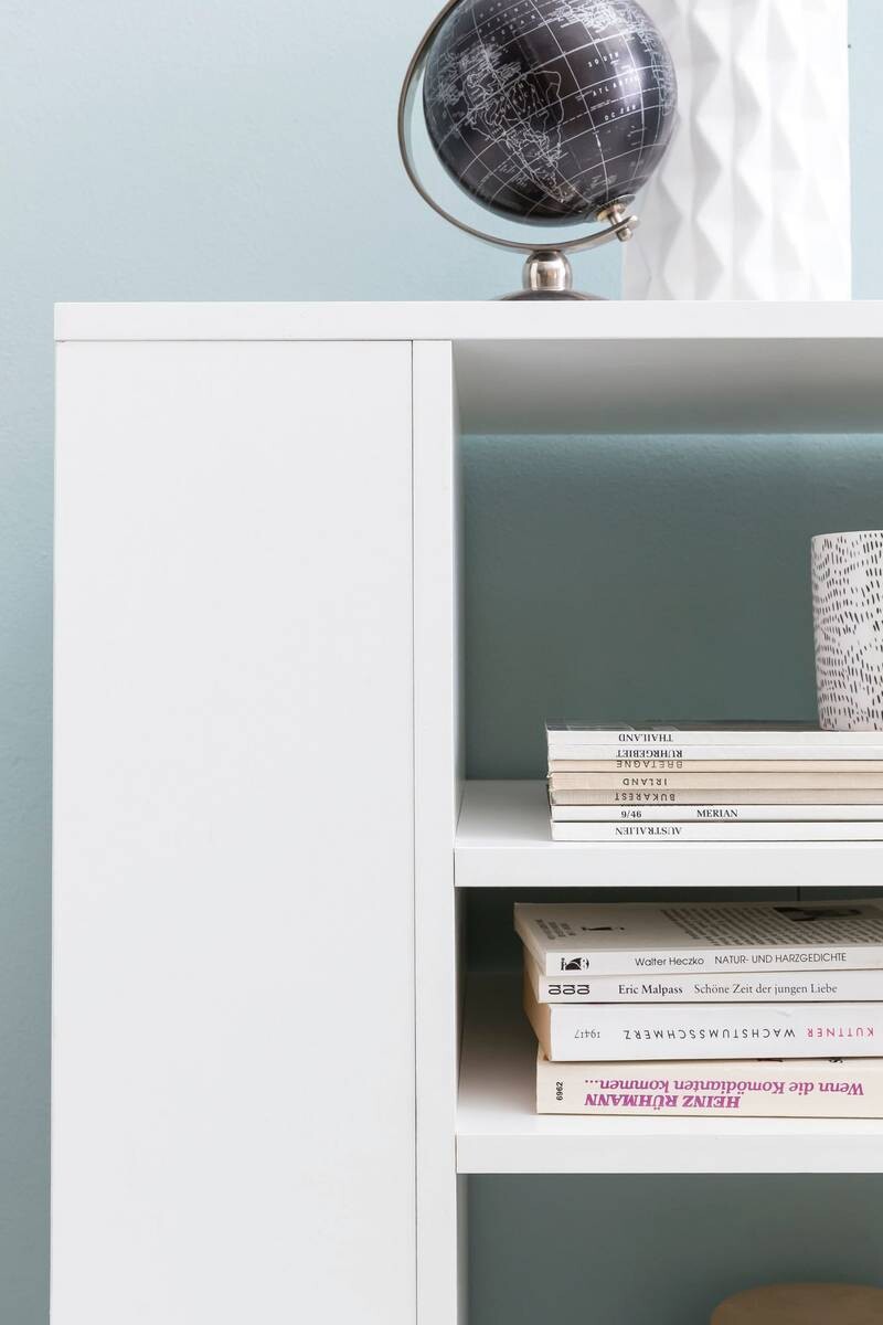 Regal weiß schwarz B/H/T: ca. 60x75x35 cm