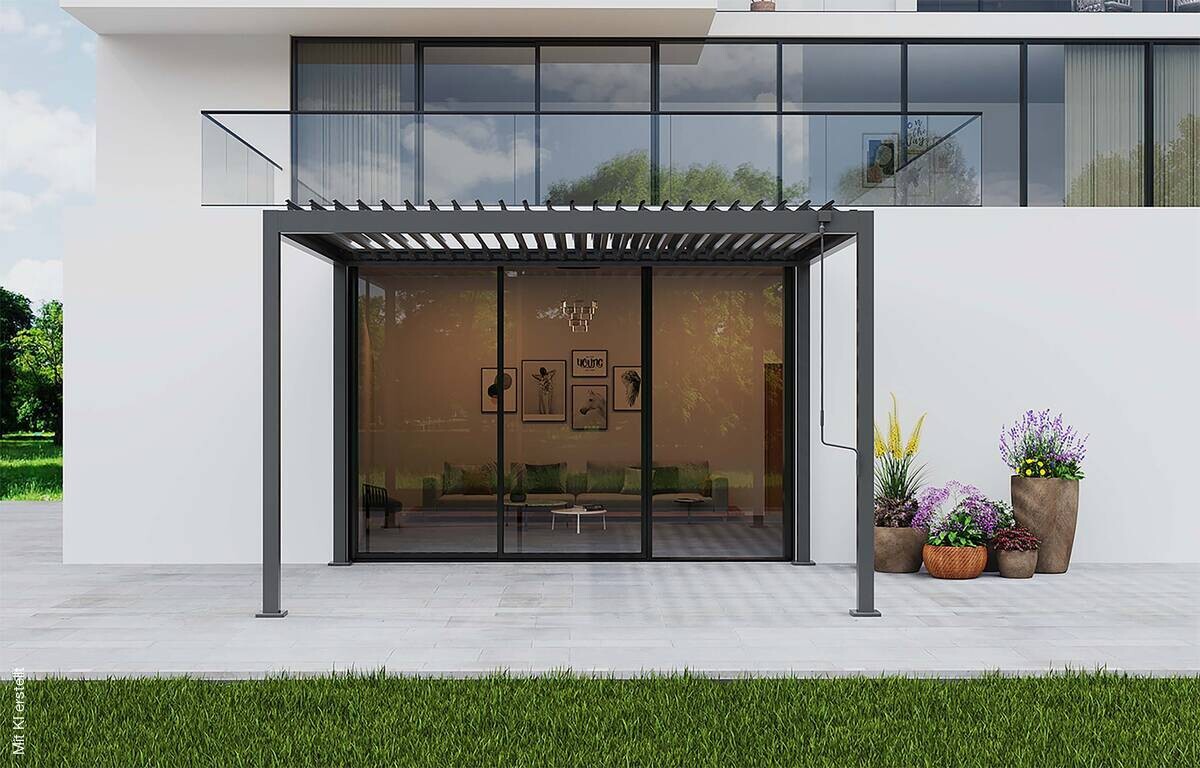 Pergola anthrazit Stahl B/H/L: ca. 296x247x359 cm