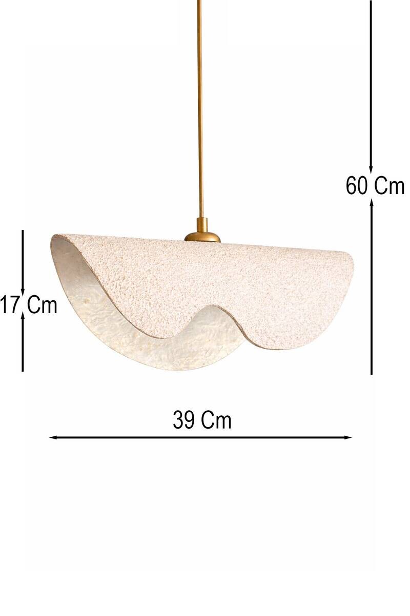 Pendelleuchte creme Beton B/H/L/D: ca. 39x60x39x39 cm E27 1 Brennstellen