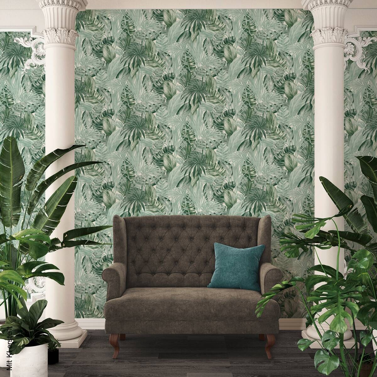 A.S.Creation Vliestapete Greenery Palmen grün B/L: ca. 53x1005 cm