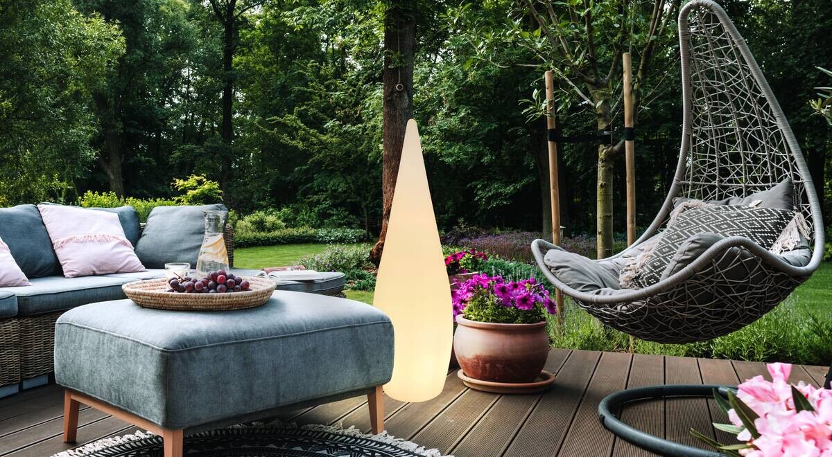 LED-Außenleuchte weiß H/D: ca. 120x36 cm