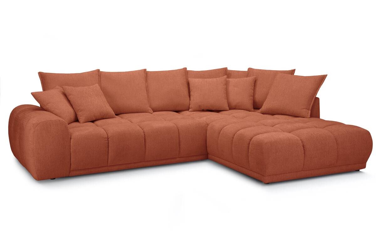 Ecksofa rostfarbig Microfaser B/H/T: ca. 312x97x229 cm