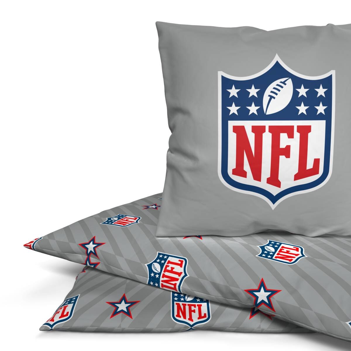 Microfaser Bettwäsche NFL grau Polyester B/L: ca. 135x200 cm