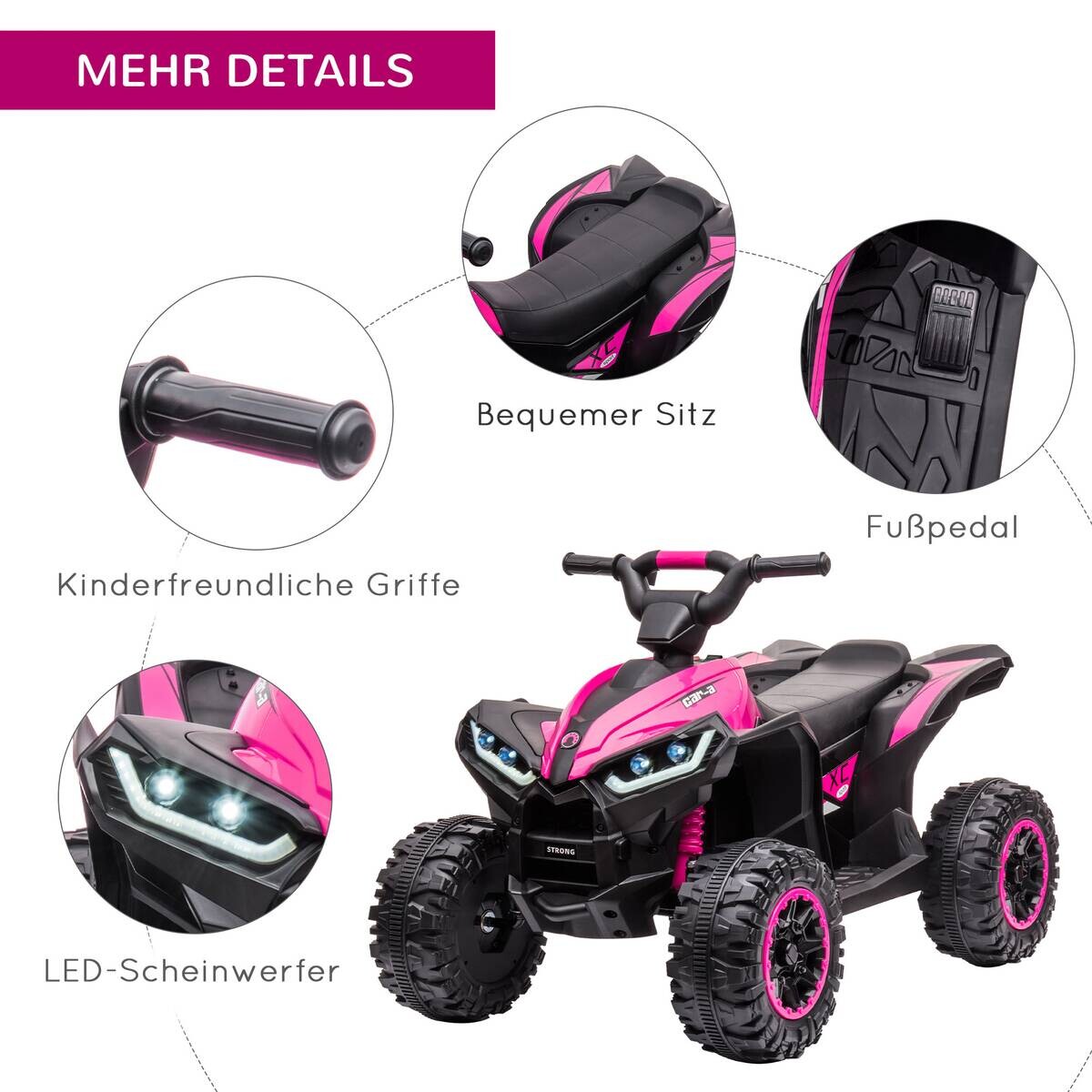 HOMCOM Elektro-Quad schwarz B/H/L: ca. 53x55,5x83 cm