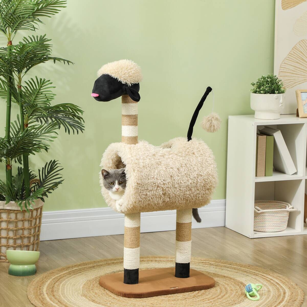 PawHut Kratzbaum braun Polyester B/H/L: ca. 34x98x48 cm