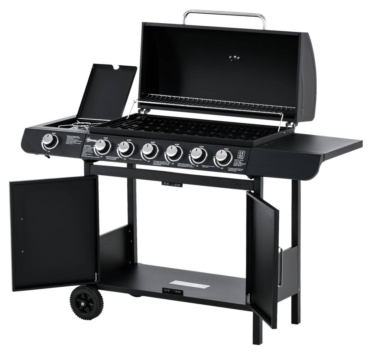 Outsunny Gasgrill Metall B/H/L: ca. 50x100x135 cm