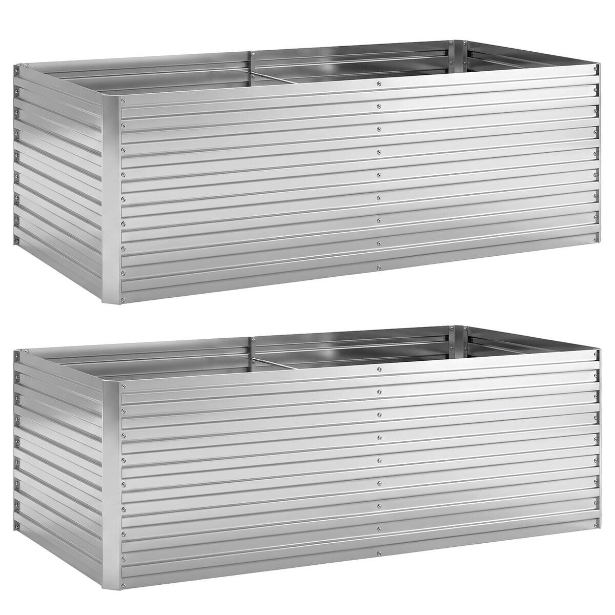 Outsunny Hochbeet silber B/H/T/L: ca. 90x60x90x180 cm