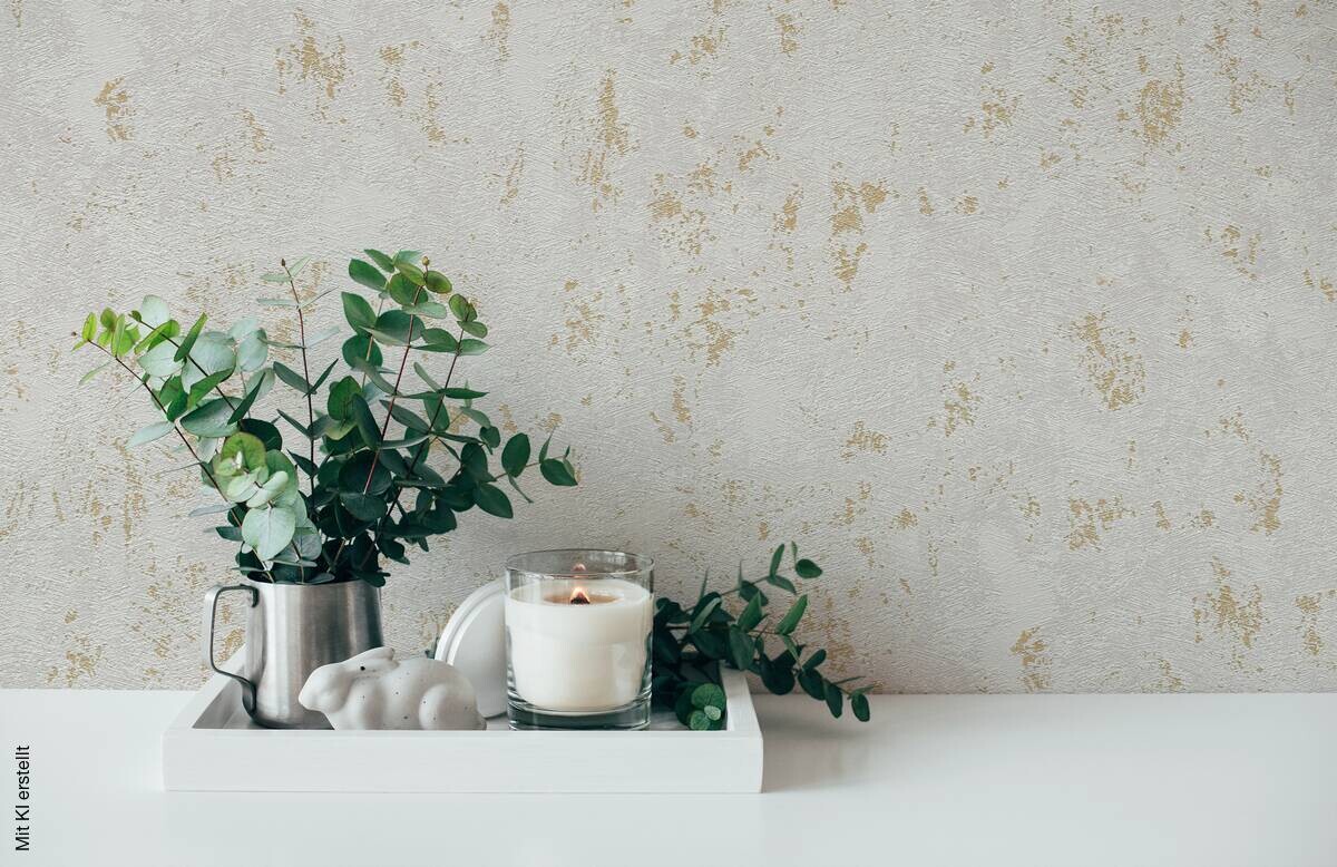 A.S.Creation Vliestapete gold grau B/H/D: ca. 53x1005x9 cm